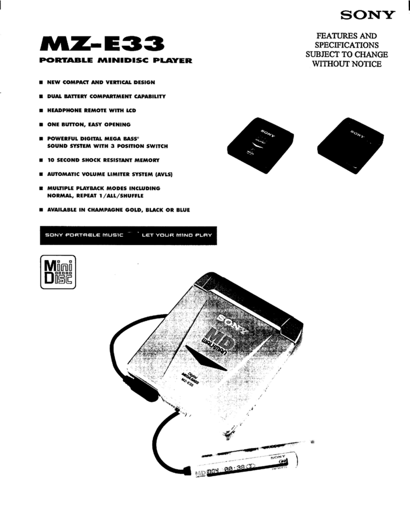 Sony MD WALKMAN MZ-E33 User manual
