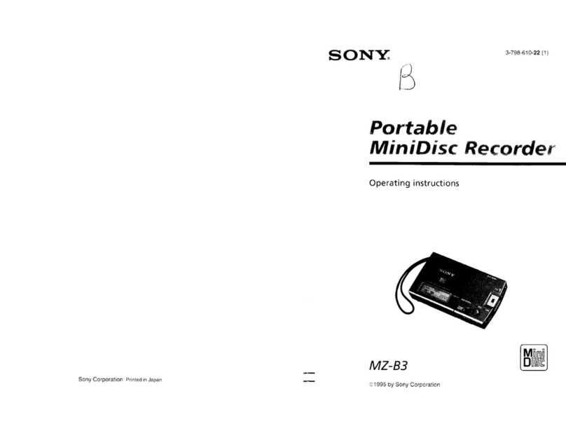 Sony MZ-B3 - MD Walkman MiniDisc Recorder User manual