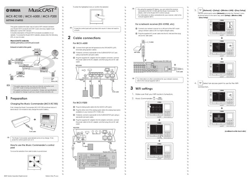 Yamaha MCX-RC100 User manual Yamaha MCX-RC100 User manual