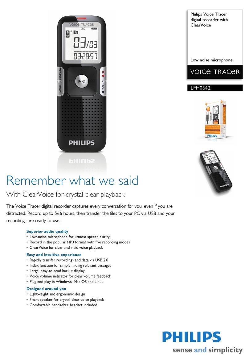 Philips Voice Tracer LFH0642 Specifications