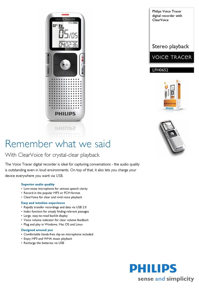 Philips Voice Tracer LFH0652 Specifications