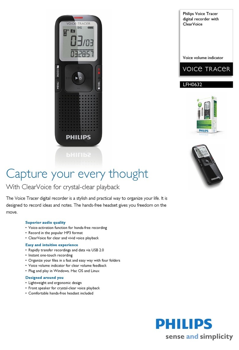 Philips Voice Tracer LFH0632 Specifications