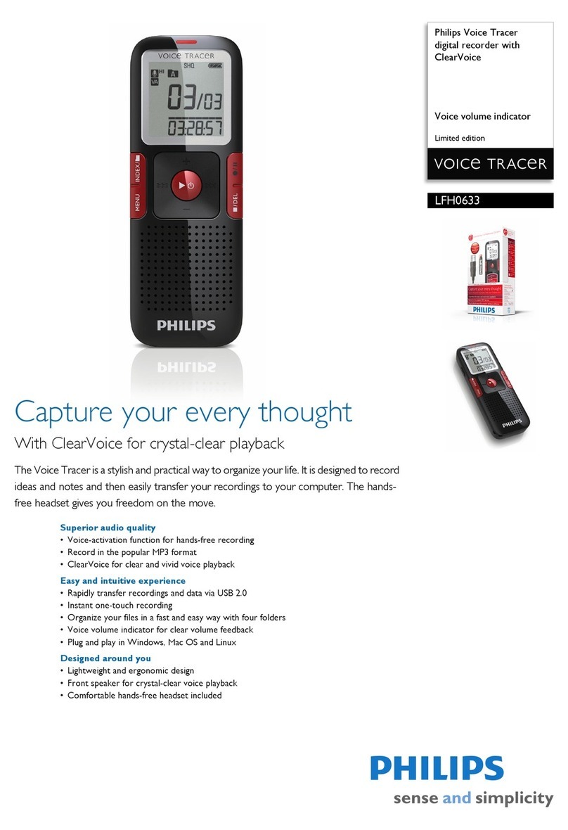 Philips Voice Tracer LFH0633 User manual