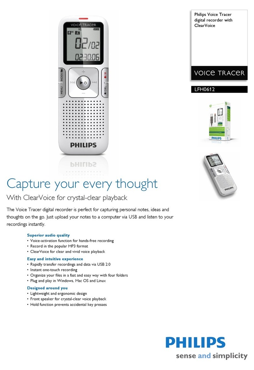 Philips VOICE TRACER LFH0612 Specifications