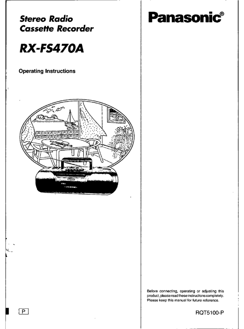 Panasonic RXFS470A - RADIO CASSETTE-LOW P User manual Panasonic RXFS470A - RADIO CASSETTE-LOW P User manual