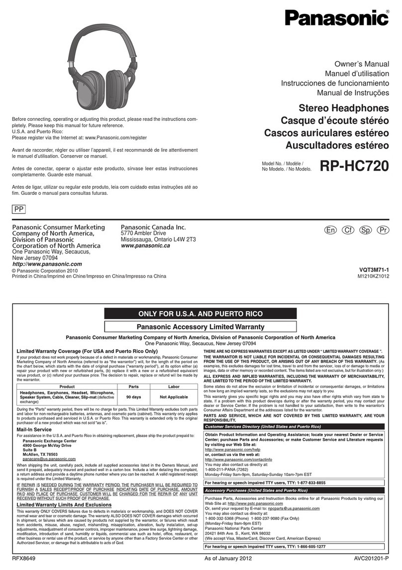 Panasonic RP-HC720 User manual