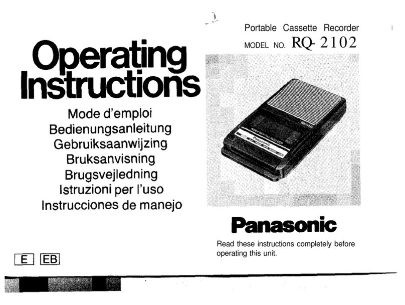 Panasonic RQ-2102 - Cassette Recorder Quick start guide
