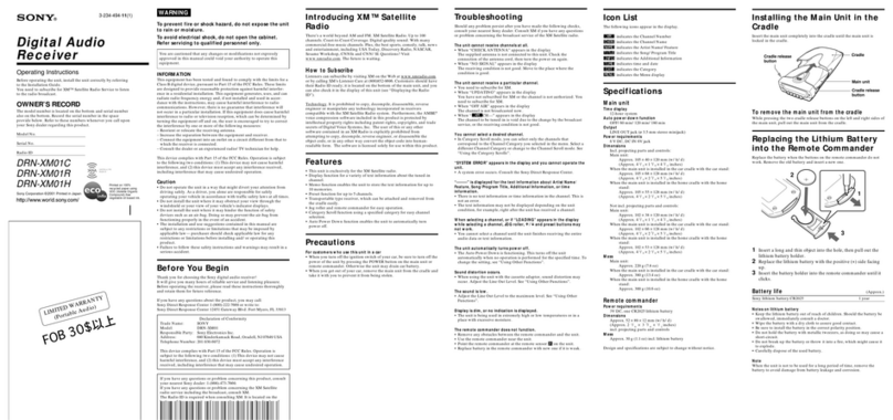 Sony DRN-XM01C operating instructions