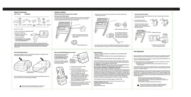 Pioneer GEX-INNO2BK - 1 GB, XM Radio Tuner User manual