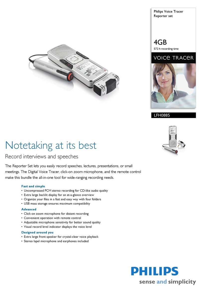 Philips Voice Tracer LFH0885 User manual Philips Voice Tracer LFH0885 User manual