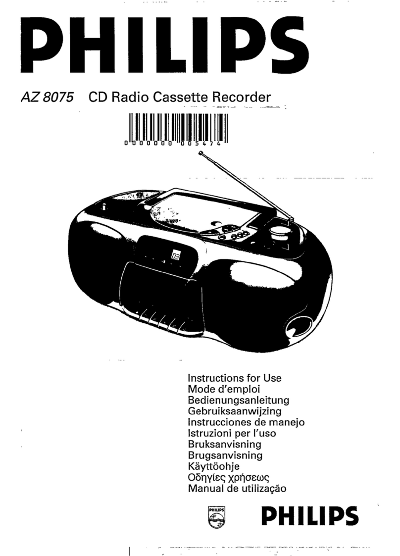 Philips AZ8075 - Portable Radio Cass Rec System manual