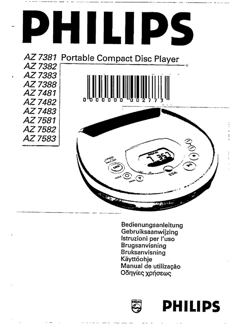 Philips AZ7383 - Cd Personal User manual Philips AZ7383 - Cd Personal User manual