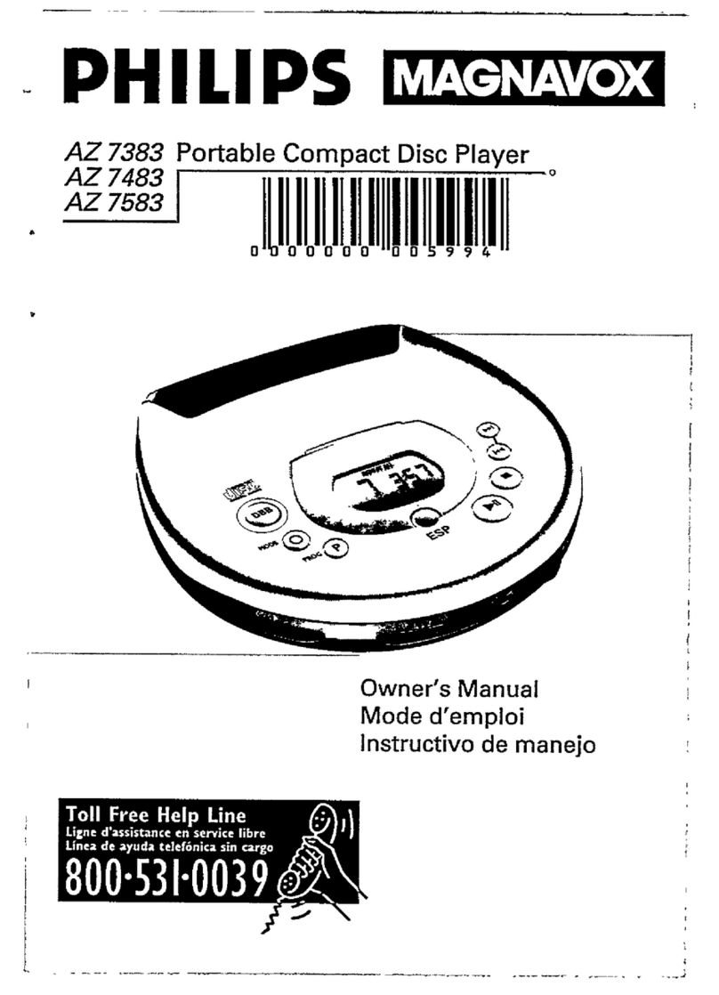 Magnavox AZ7383 - Cd Personal User manual Magnavox AZ7383 - Cd Personal User manual