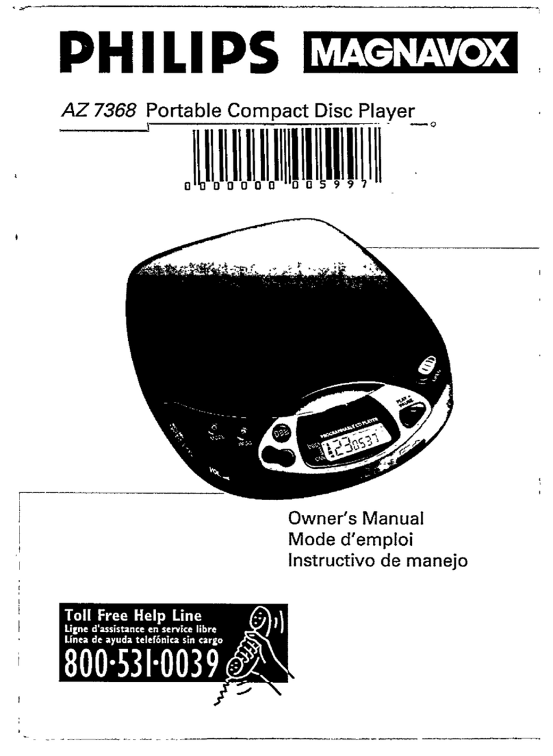 Magnavox AZ7368 - Cd Personal User manual