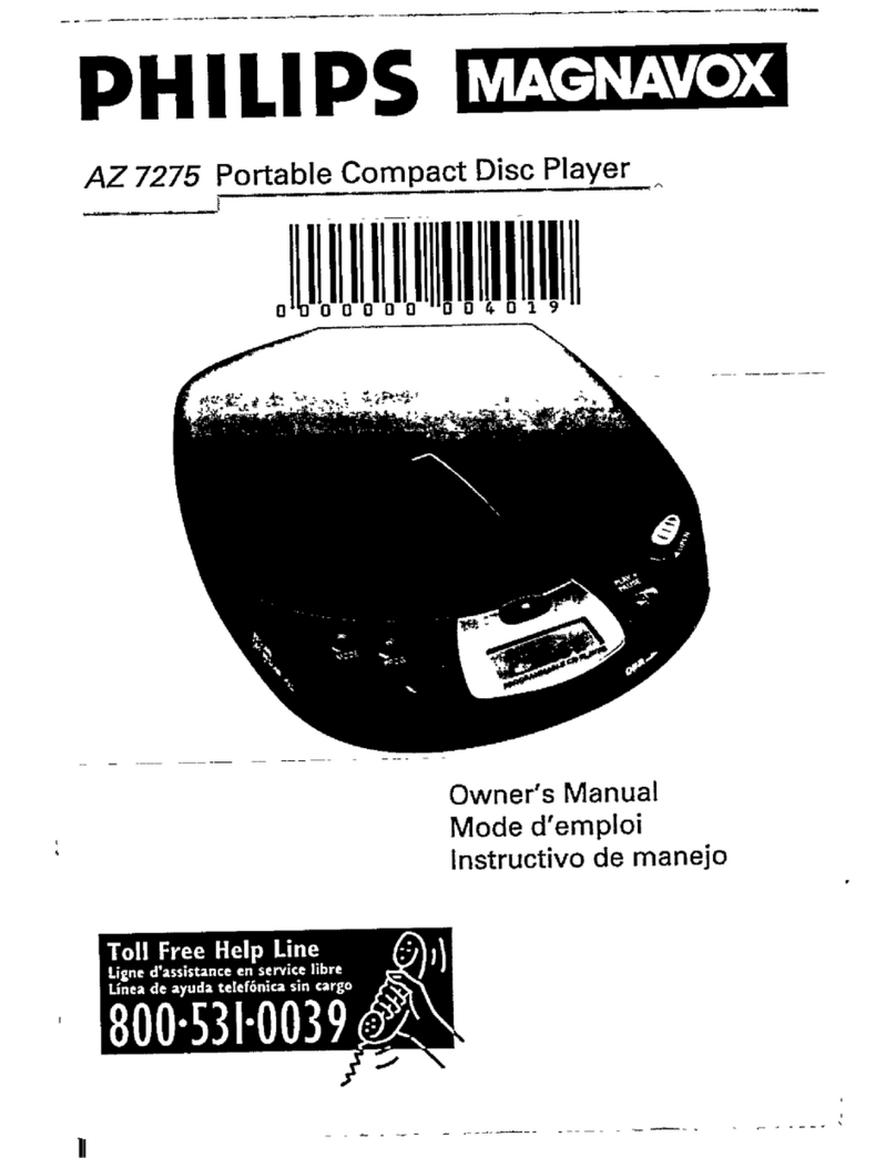 Magnavox AZ7275 - Cd Personal User manual Magnavox AZ7275 - Cd Personal User manual