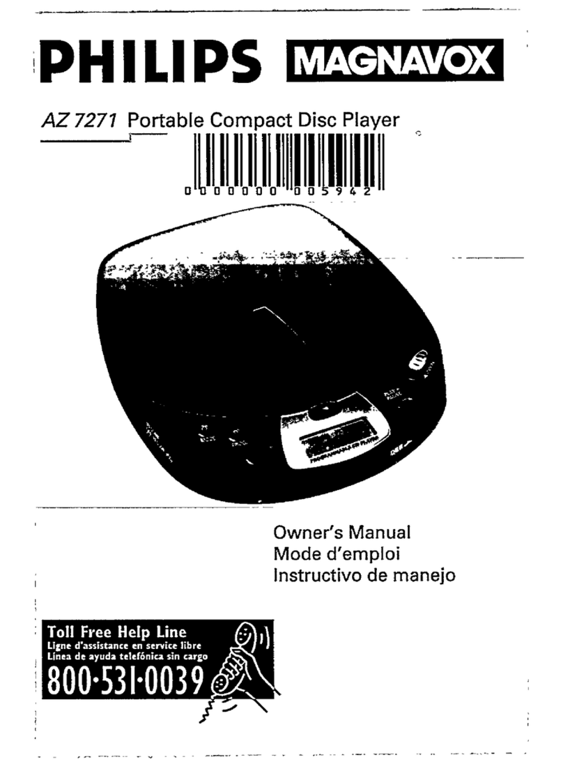 Magnavox AZ7271 - Cd Personal User manual Magnavox AZ7271 - Cd Personal User manual