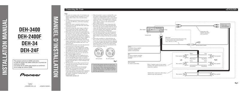 Pioneer DEH-3400 Installaton manual