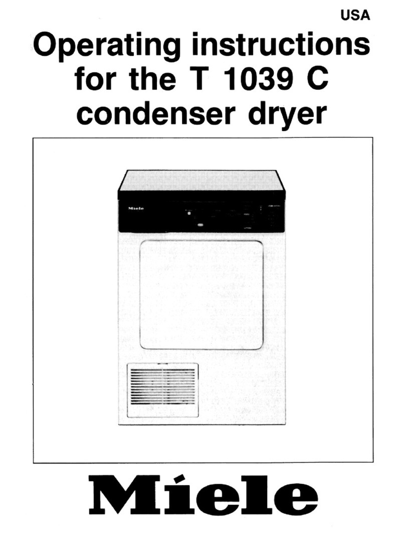 Miele T 1039C  CONDENSER DRYER - OPERATING operating manual
