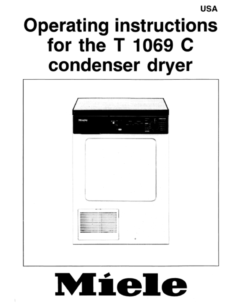 Miele T 1069C CONDENSER DRYER - OPERATING User manual Miele T 1069C CONDENSER DRYER - OPERATING User manual