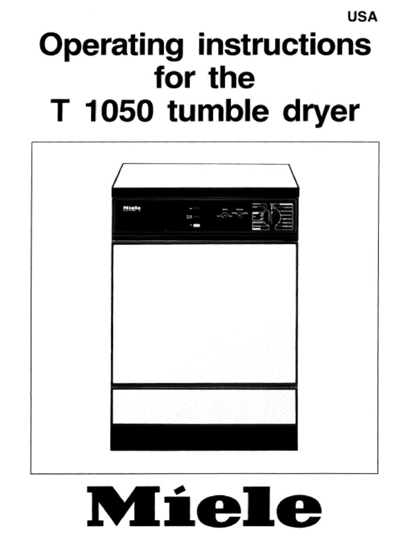 Miele T 1050  VENT ED DRYER - OPERATING operating manual