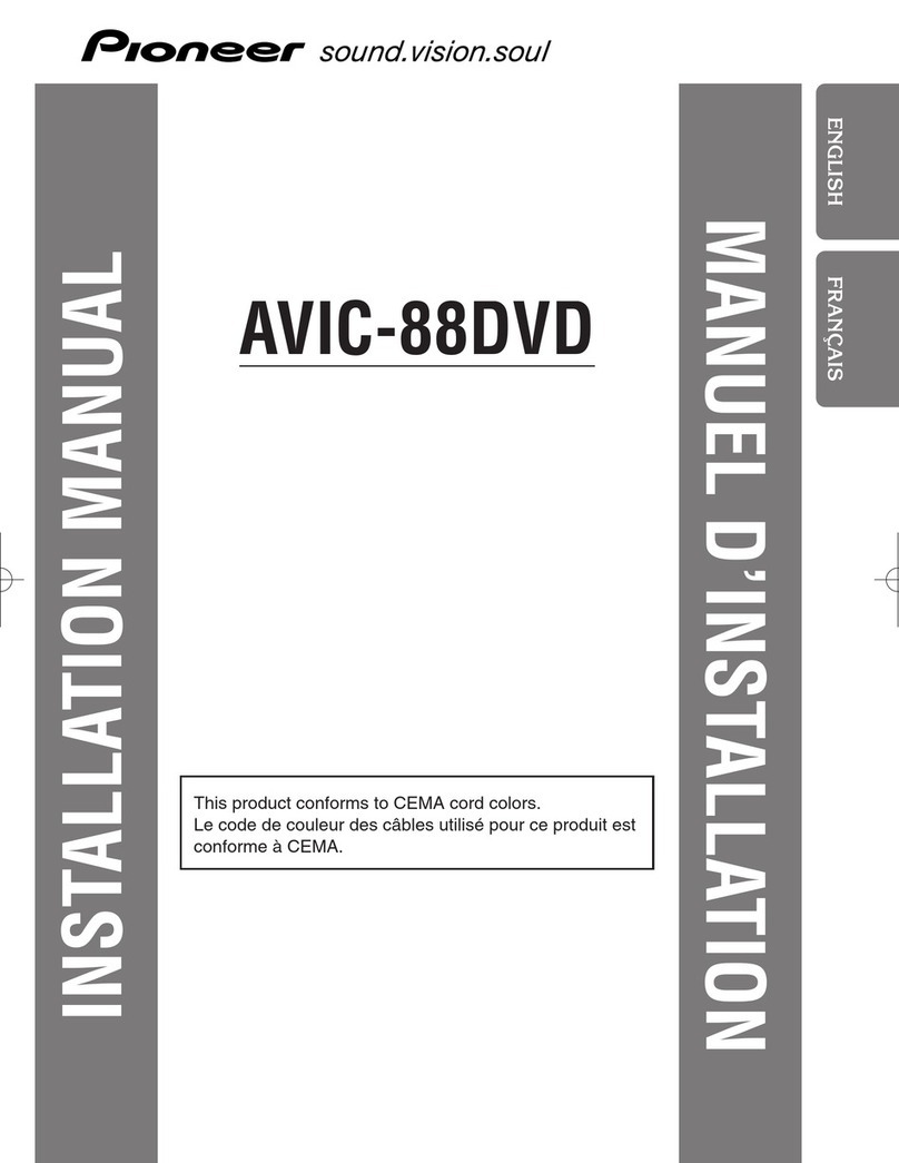 Pioneer AVIC-88DVD - Navigation System With DVD-ROM installation manual