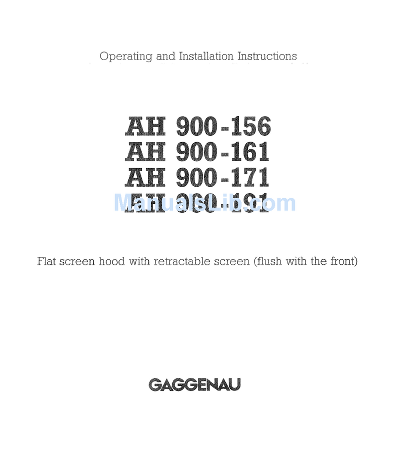 Gaggenau AH 900-191 manual