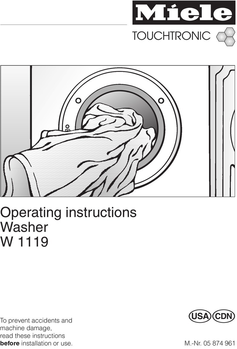 Miele W 1119I WASHING MACHINE operating instructions