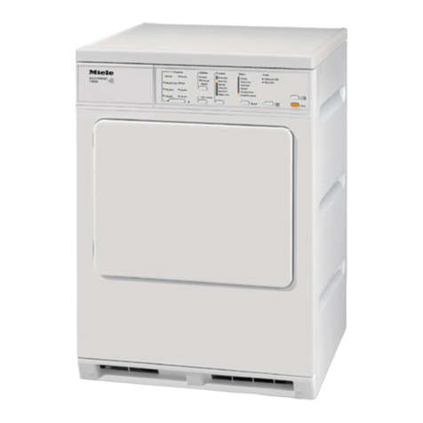 Miele T 8002 VENT ED DRYER - OPERATING AND Specification sheet Miele T 8002 VENT ED DRYER - OPERATING AND Specification sheet