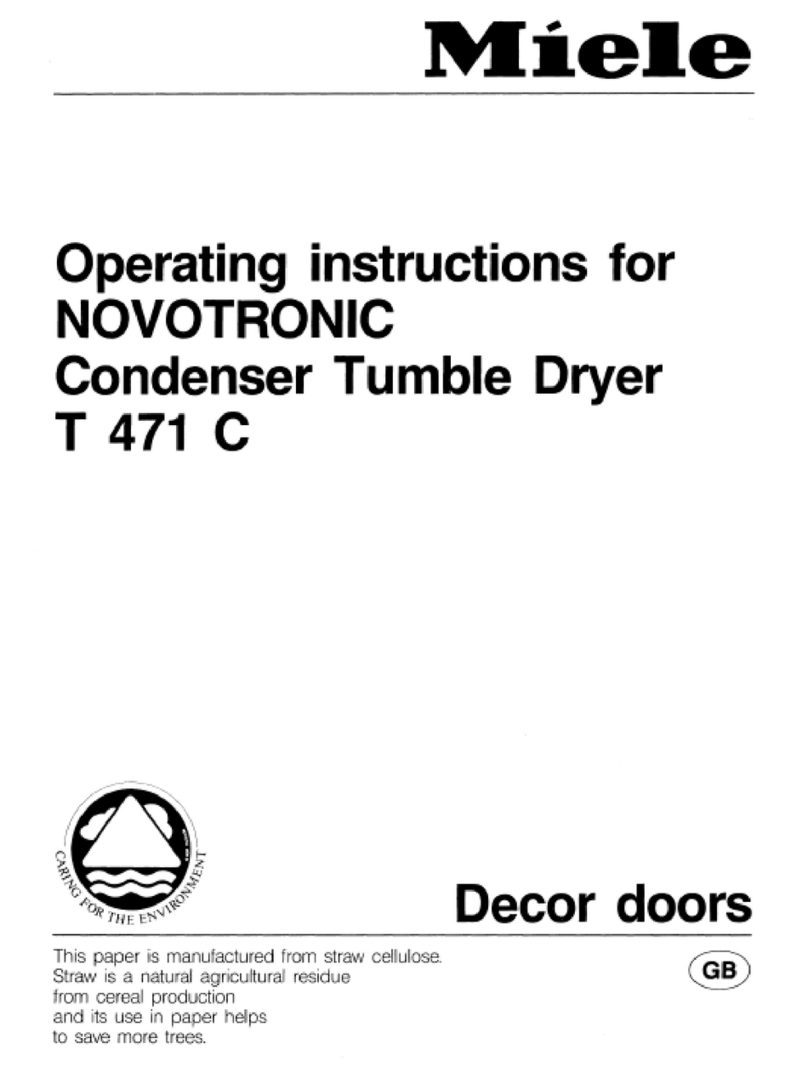 Miele T 471  VENT ED DRYER - OPERATING User manual