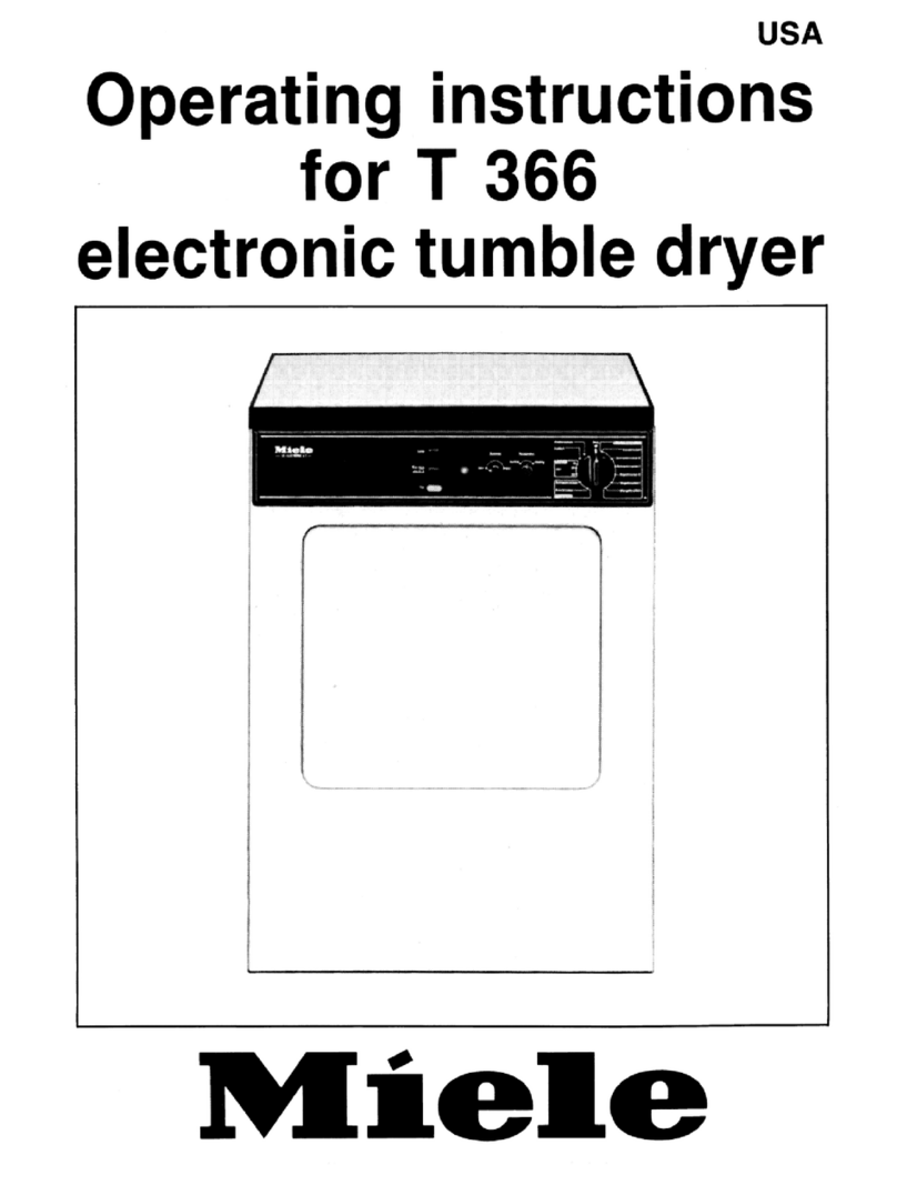 Miele T 366  VENT ED DRYER - OPERATING User manual