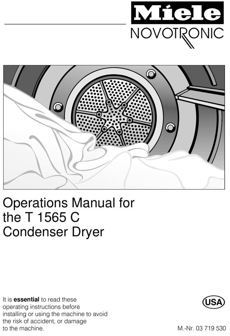 Miele T 1565C CONDENSER DRYER User manual