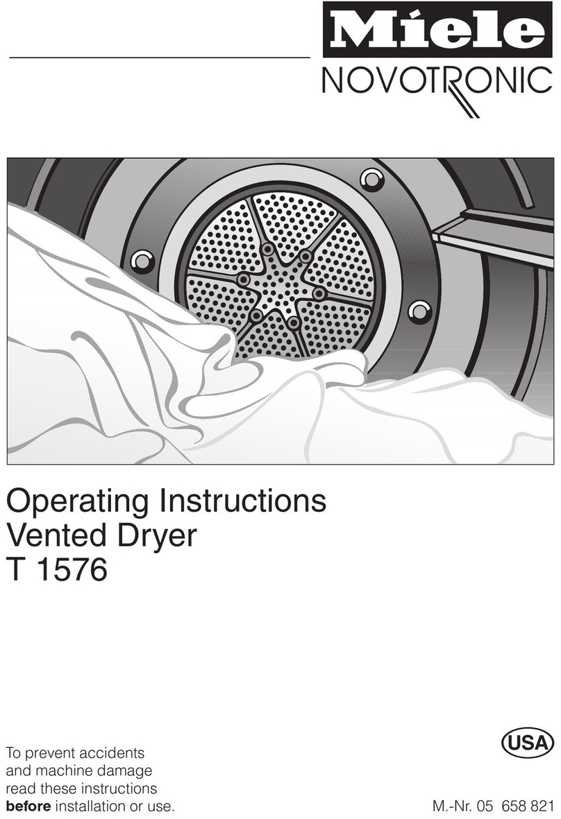 Miele T 1576  VENT ED DRYER - OPERATING User manual