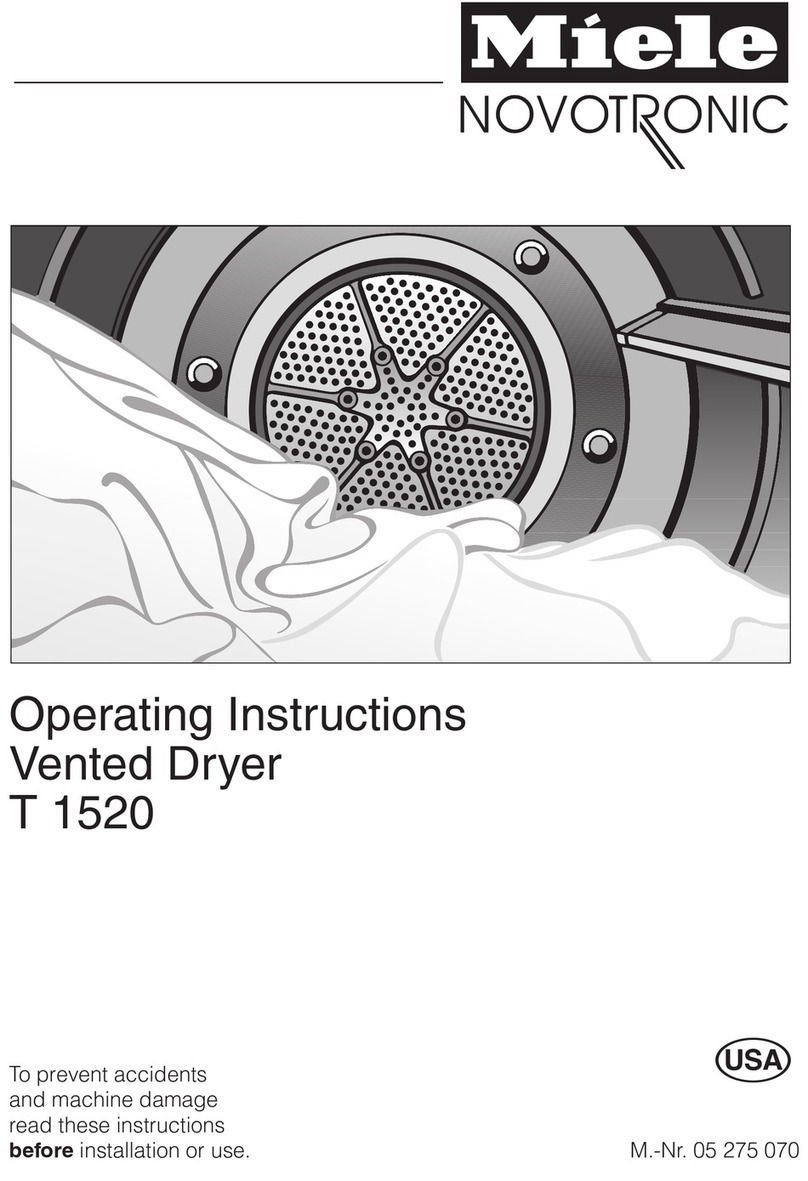 Miele T 1520  VENT ED DRYER - OPERATING operating instructions