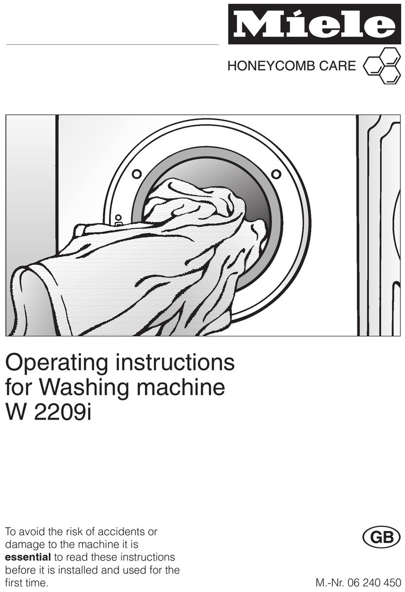 Miele W2209I BUILDING IN DIAGRAM User manual