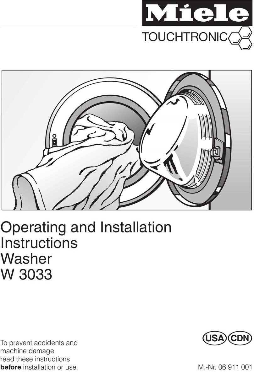 Miele Touchtronic W 3033 Operating and installation instructions Miele Touchtronic W 3033 Operating and installation instructions