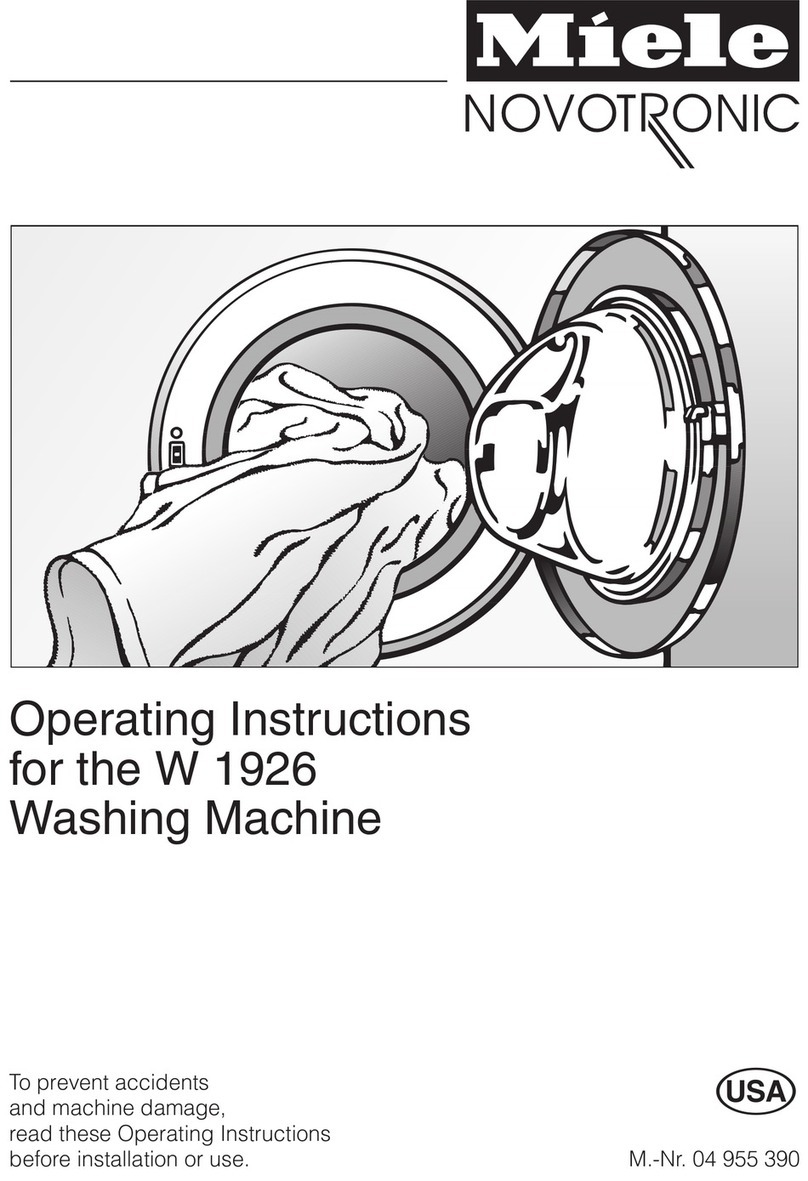 Miele W 1926  WASHING MACHINE - OPERATING User manual
