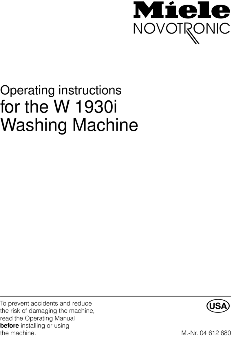 Miele W 1930I WASHING MACHINE User manual