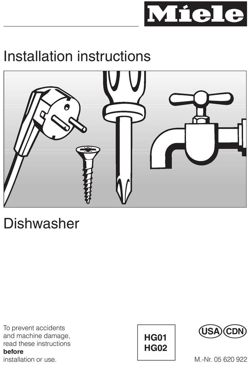 Miele ULTRA FULLSIZE DISHWASHER installation instructions