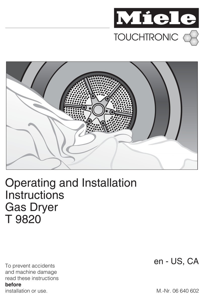 Miele TOUCHTRONIC T 9820 Operating and installation instructions