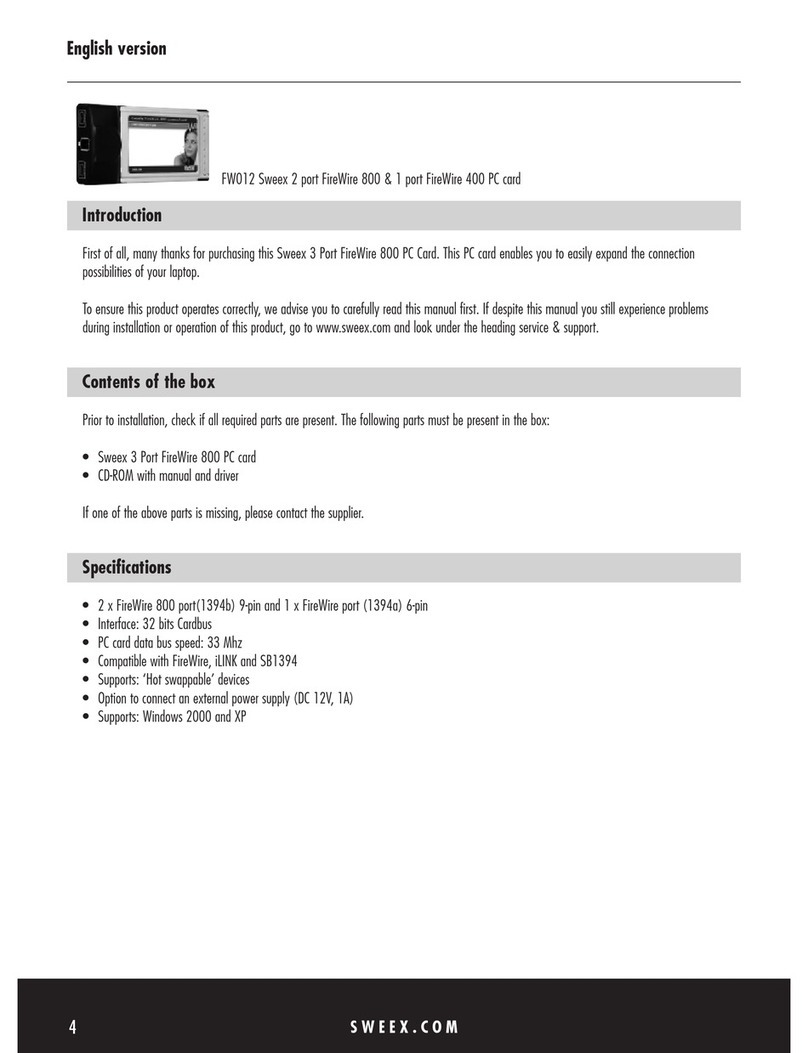 SWEEX FW012 manual