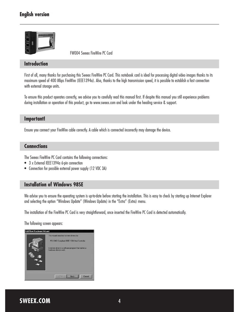 SWEEX FW004 manual