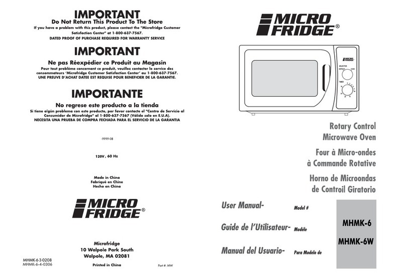 Micro fridge MHMK-6 user manual