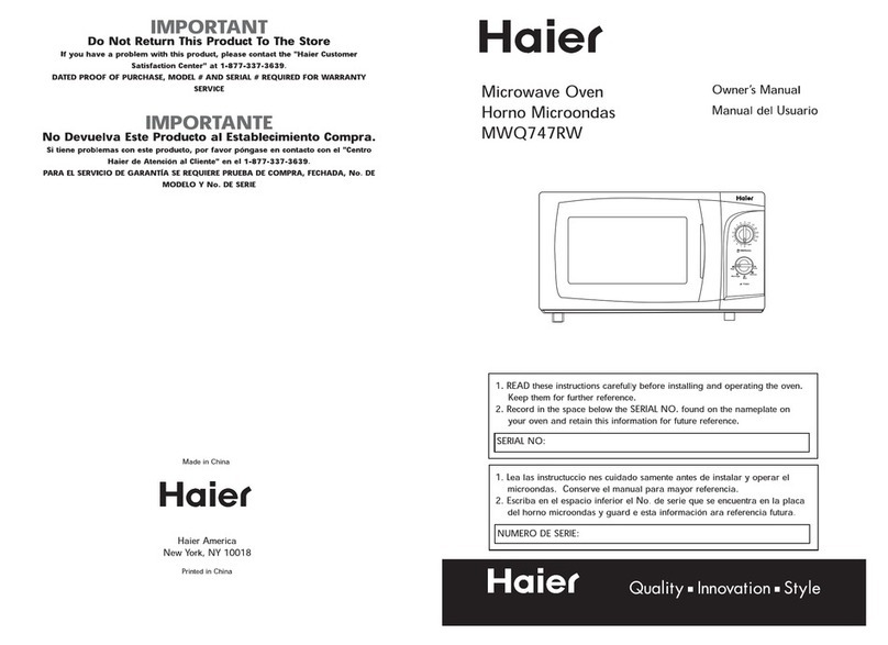 Haier UA-0770M owner's manual
