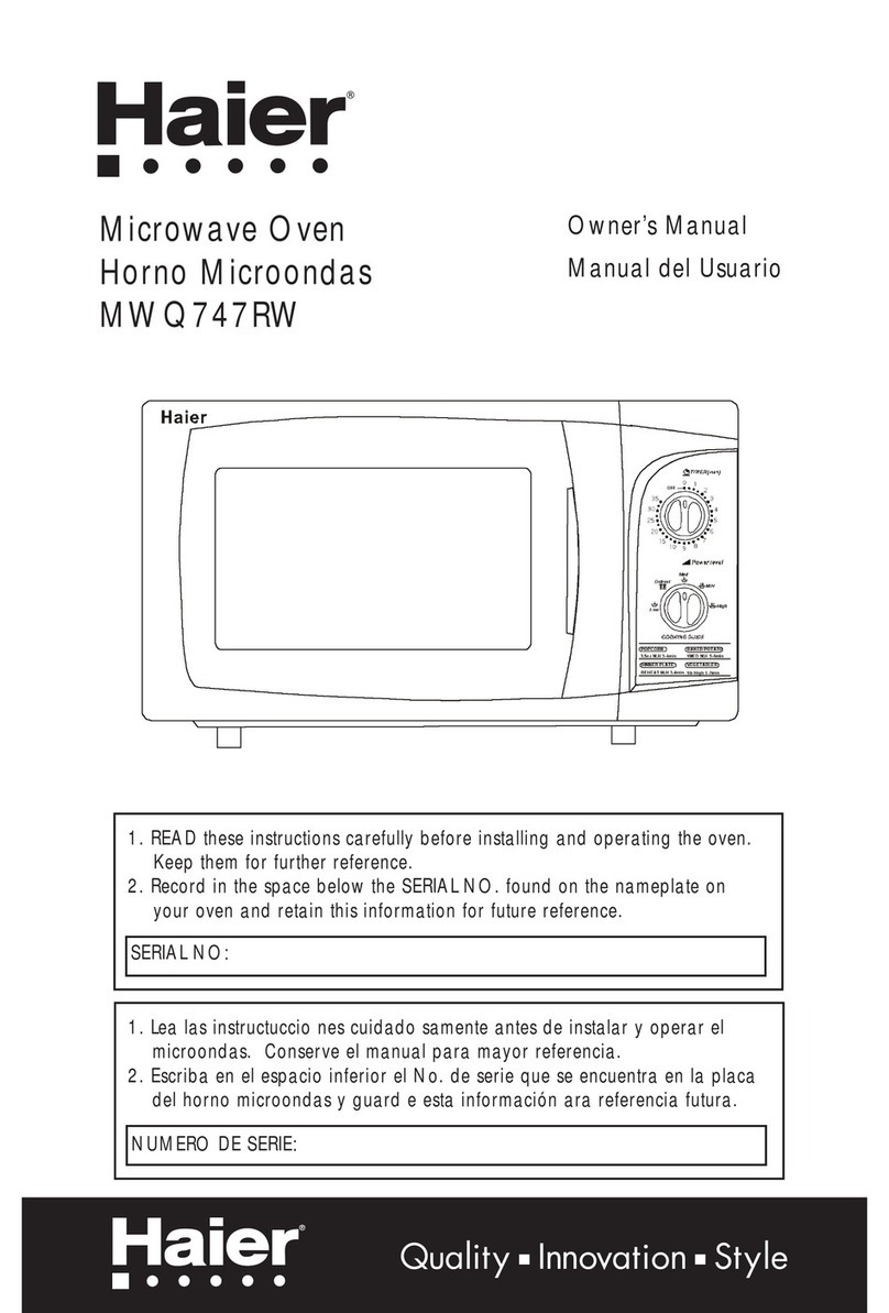 Haier MWQ747RW owner's manual