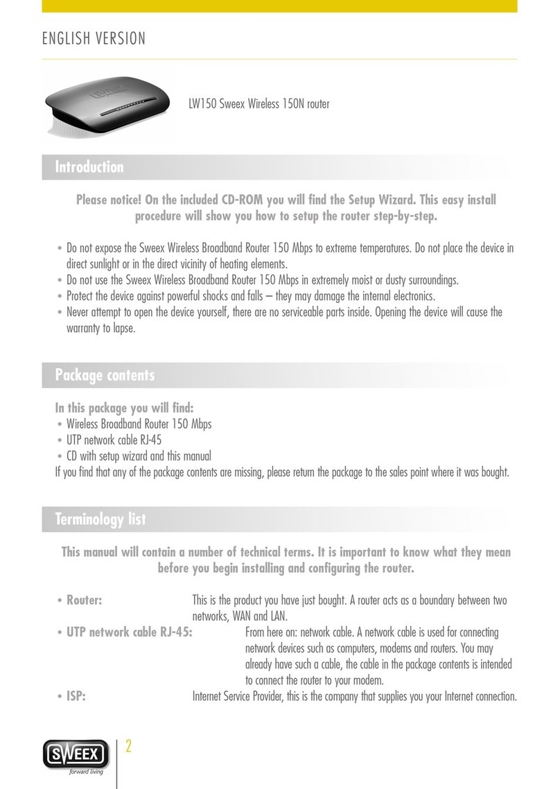 SWEEX LW150 User manual