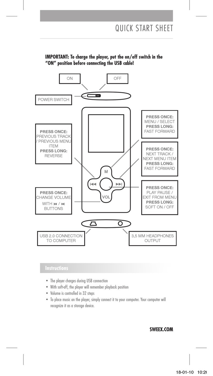 SWEEX MP460 - QUICK START SHEET User manual