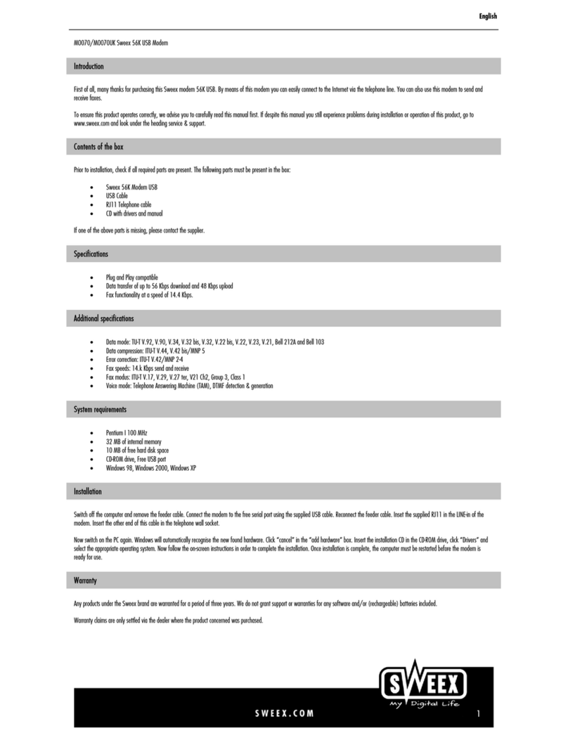 SWEEX MO070 - QUICK_START_GUIDE User manual