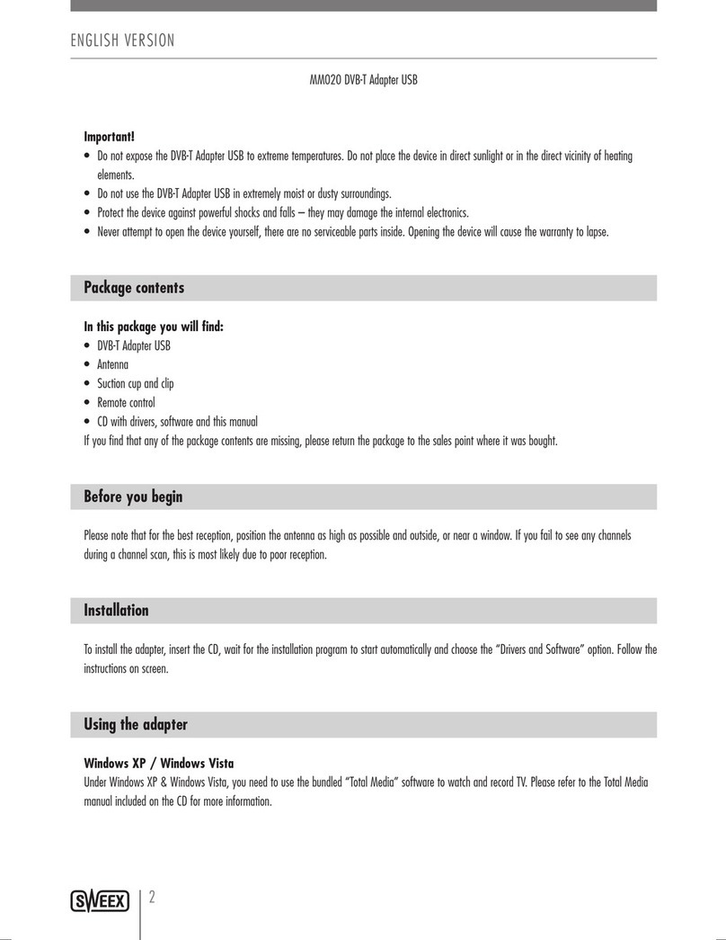 SWEEX MM020 User manual