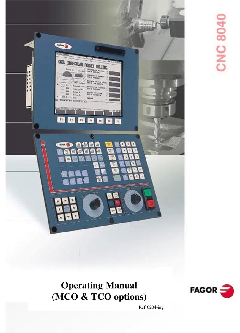 Fagor 8040 MCO CNC User manual
