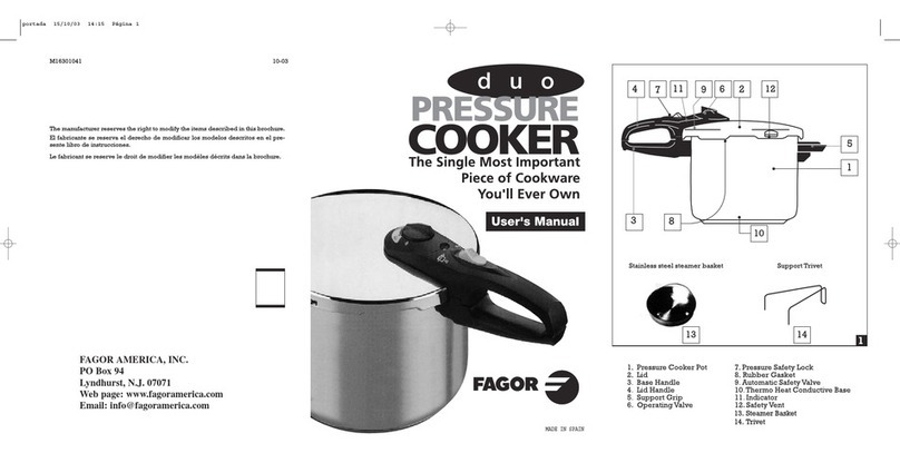 Fagor DUO PRESSURE COOKER - ANNEXE 225 User manual